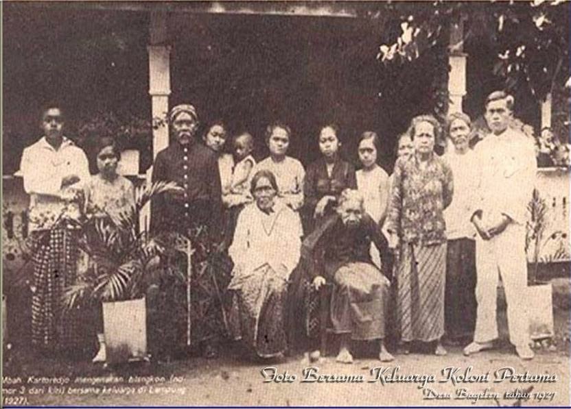 Keluarga Koloni Pertama di Desa Bagelen Tahun 1927